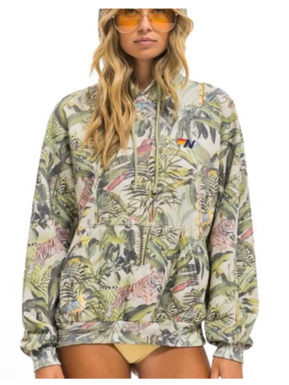 Aviator Nation RARE JUNGLE RELAXED PULLOVER HOODIE Sand